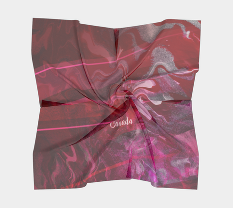 Canada Marble, Pink Red - Square Scarf