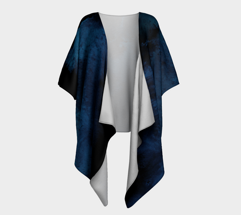 Earthtones Abyss Blue - Draped Kimono