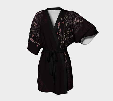 Good Vibes Black - Kimono Robe