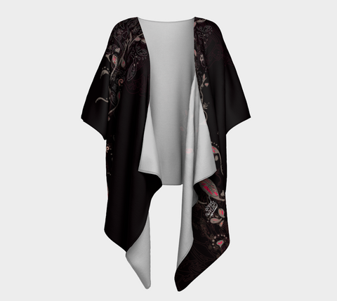 Good Vibes Black - Draped Kimono