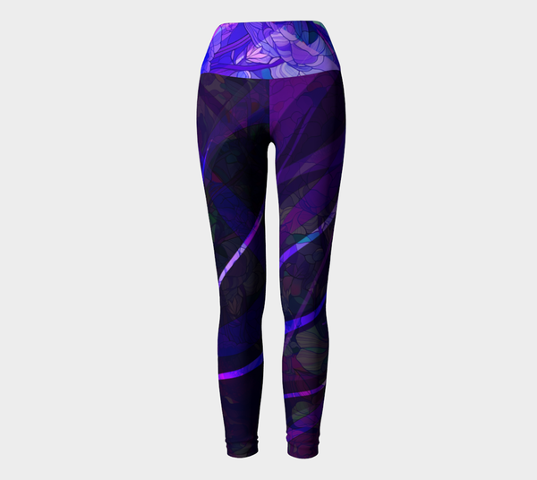 Purple Yoga Leggings with Black Half Skull pattern – Rip Some Lip Today