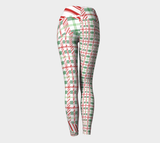 Tartan with a Twist, Candy Cane - Yoga Leggings