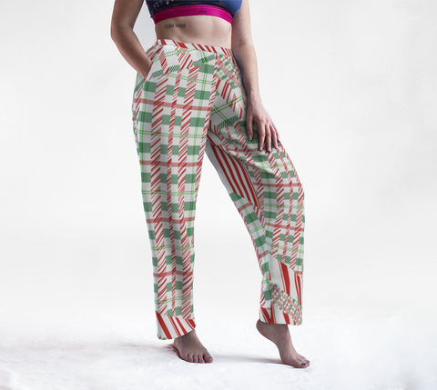Tartan with a Twist, Candy Cane Simple - Lounge Pants