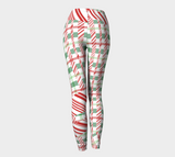 Tartan with a Twist, Candy Cane - Leggings