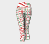 Tartan with a Twist, Candy Cane - Yoga Capris