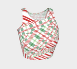 Tartan with a Twist, Candy Cane - Crop Top