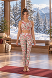 Tartan with a Twist, Candy Cane - Yoga Leggings