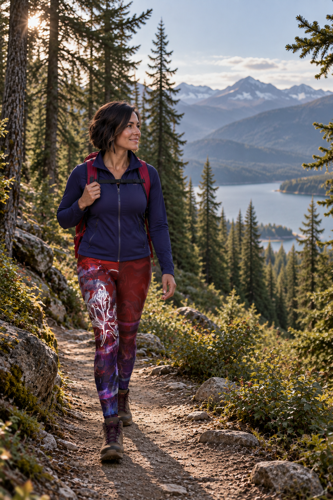 Canada Marble - Multi Red Purple - Yoga Leggings