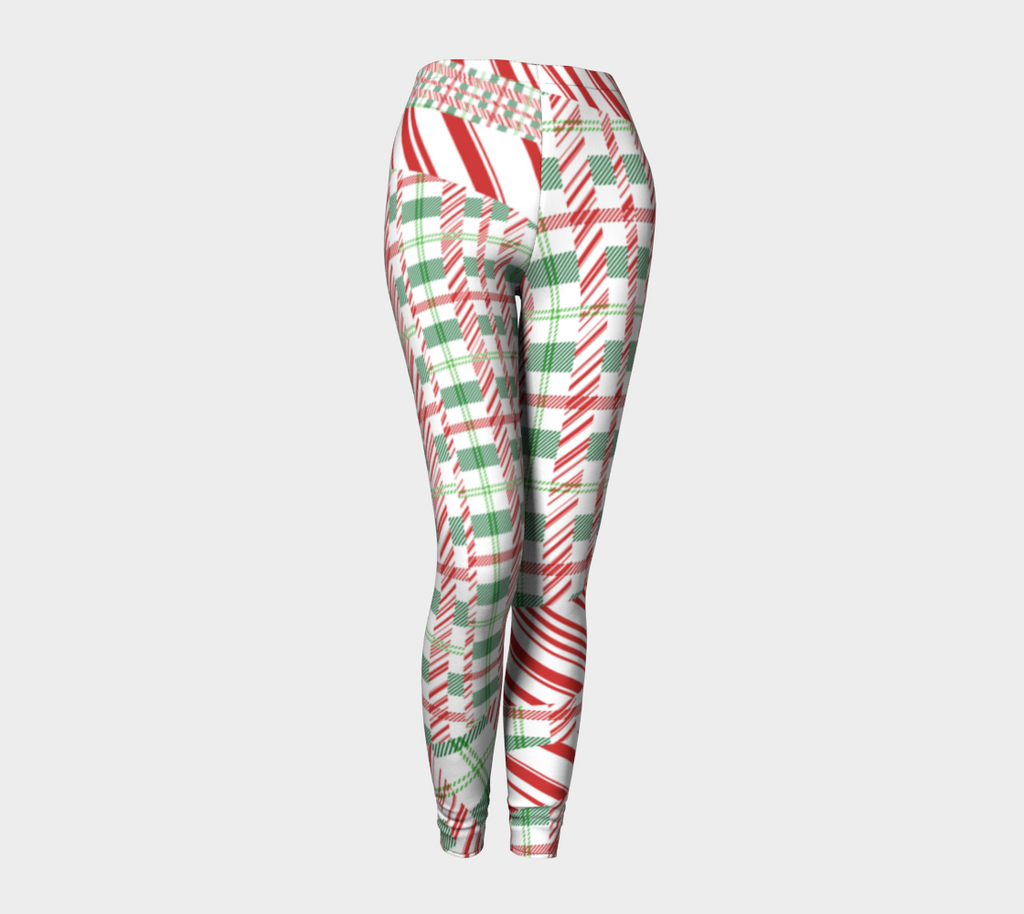 Tartan with a Twist, Candy Cane - Leggings