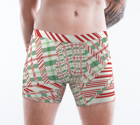 Tartan with a Twist, Candy Cane - Boxer Briefs