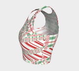 Tartan with a Twist, Candy Cane - Crop Top