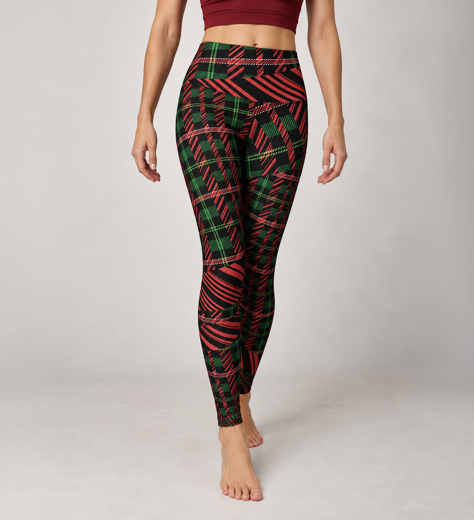 Tartan with a Twist, Festive - Yoga Leggings