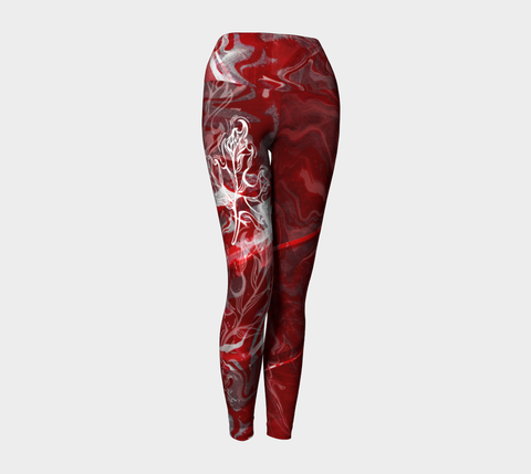 Canada Marble - Red - Yoga Leggings