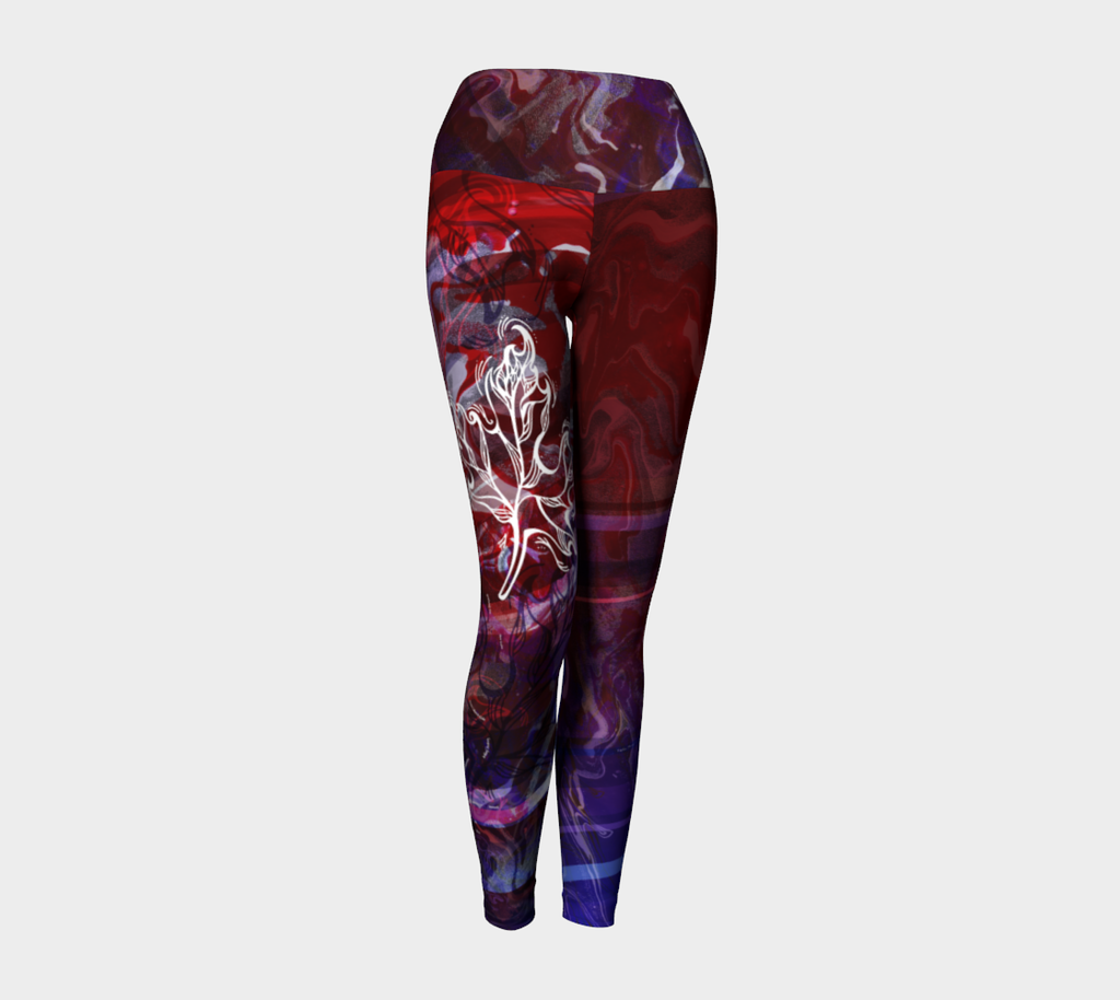 Canada Marble - Multi Red Purple - Yoga Leggings