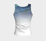 Canada Marble, Blue Green - Fitted Tank Top