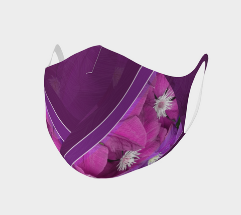 Clematis Picture - Face Covering - Double Knit Poly