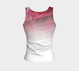 Canada Marble, Pink Red - Fitted Tank Top