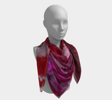 Canada Marble, Pink Red - Square Scarf