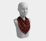 Tartan with a Twist, Red - Square Scarf