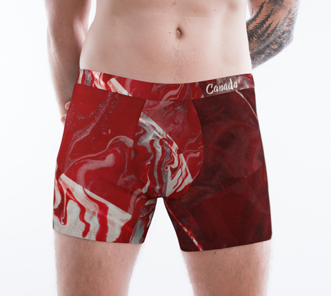 Canada Marble, Red - Men's Boxer Briefs