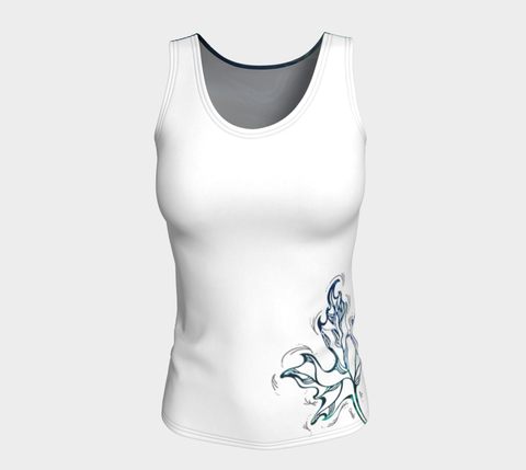 Canada Marble, Blue Green - Fitted Tank Top