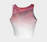 Canada Marble, Pink Red - Crop Top