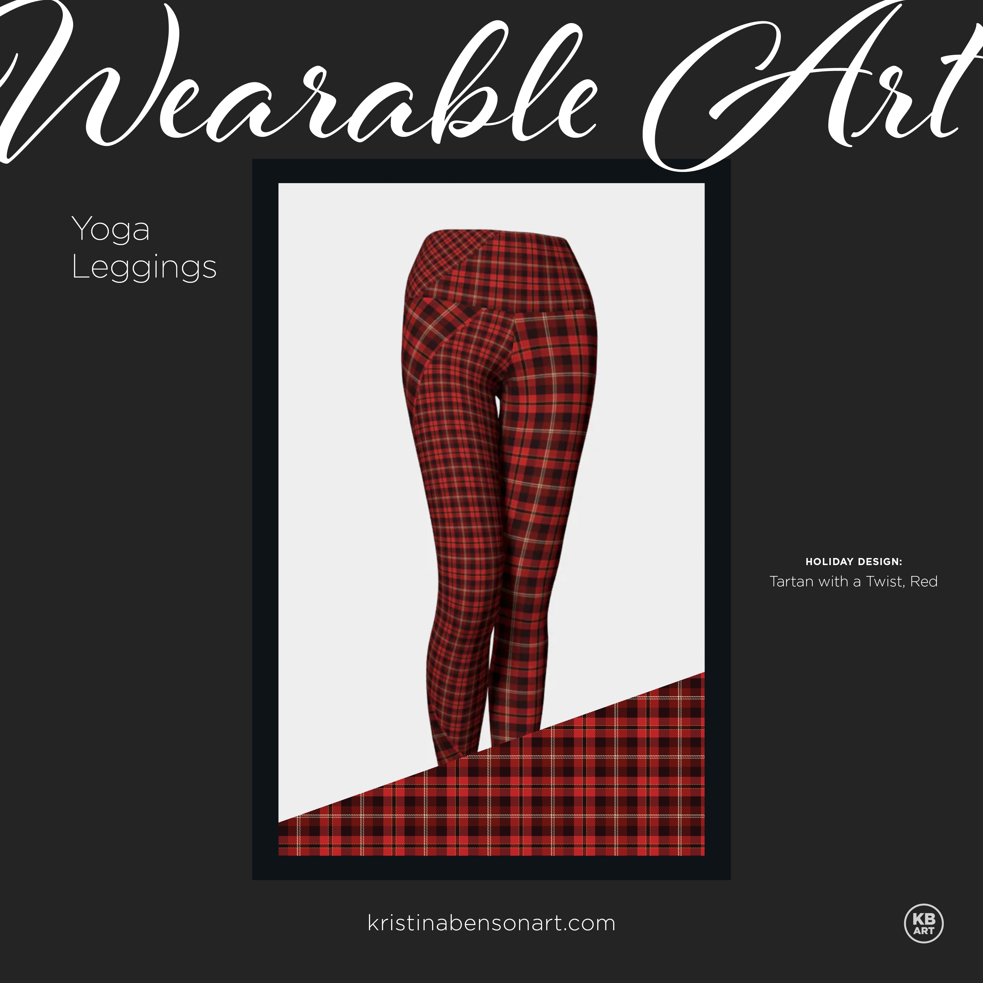 HOLIDAY: Tartan with a Twist, Classic Red – Yoga Leggings