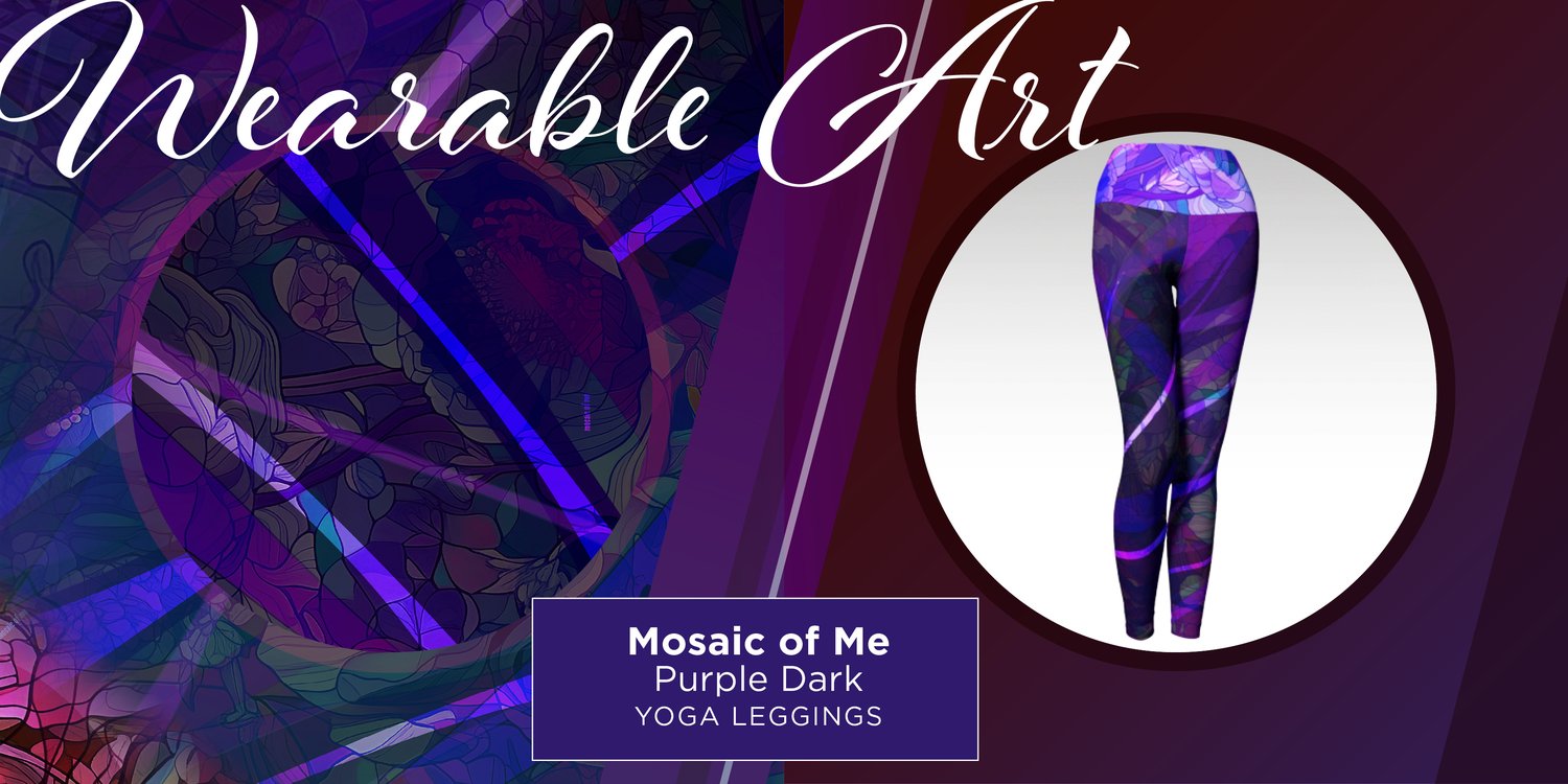 Mosaic of Me, Red Dark - Yoga Leggings – Kristina Benson Art
